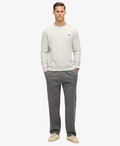 Superdry Mannen Essential Joggingbroek met Rechte Pijpen en Logo Grijs