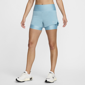 Nike Dri-FIT Swift 2-in-1 hardloopshorts met halfhoge taille en zakken voor dames (8 cm) - Blauw