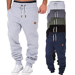 Light in the box Voor heren Joggingbroeken Jogger Broek Trekkoord Effen Comfort Ademend Buiten Dagelijks Uitgaan Modieus Casual Zwart Groen