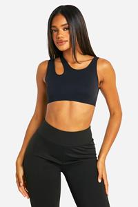 Boohoo Sport Bh Met Dubbele Bandjes, Black