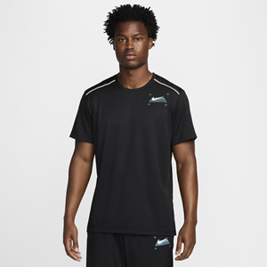 Nike Miler hardlooptop met korte mouwen en graphic voor heren - Zwart