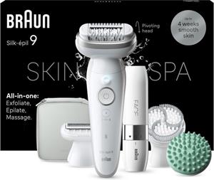 Braun Silk·épil 9 SkinSpa - Epilator Voor Eenvoudige Ontharing - Langdurig Gladde Huid - 9-381 - Wit