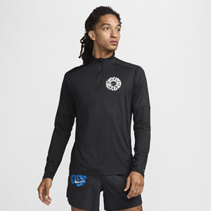 Nike Running Run Energy Dri-FIT hardlooptop met korte rits voor heren - Zwart