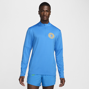 Nike Running Run Energy Dri-FIT hardlooptop met korte rits voor heren - Blauw