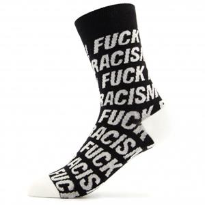 Dedicated  Socks Sigtuna Fuck Racism Pattern - Multifunctionele sokken, zwart/grijs