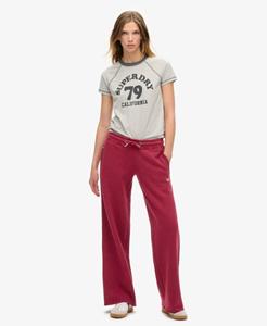 Superdry Vrouwen Essential Joggingbroek met Rechte Pijpen en Logo Rood