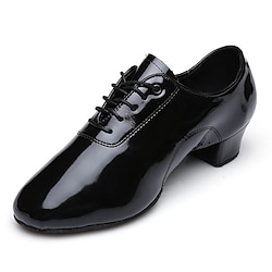 Light in the box Voor heren Latin schoenen Ballroom schoenen Moderne dansschoenen Prestatie Opleiding Toneel Hakken Lage hak Zwart Licht Zwart