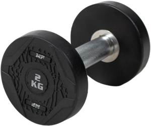 Muscle Power Ronde Dumbbell - Rubber - Per stuk - 2 kg