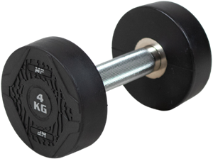 Muscle Power Ronde Dumbbell - Rubber - Per stuk - 4 kg