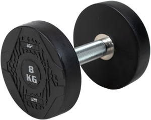 Muscle Power Ronde Dumbbell - Rubber - Per stuk - 8 kg