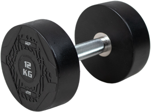 Muscle Power Ronde Dumbbell - Rubber - Per stuk - 12 kg