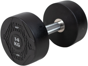 Muscle Power Ronde Dumbbell - Rubber - Per stuk - 14 kg