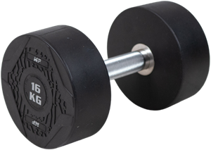 Muscle Power Ronde Dumbbell - Rubber - Per stuk - 16 kg