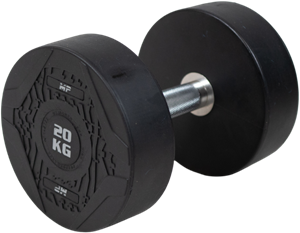 Muscle Power Ronde Dumbbell - Rubber - Per stuk - 20 kg