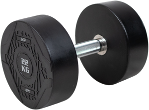 Muscle Power Ronde Dumbbell - Rubber - Per stuk - 22 kg