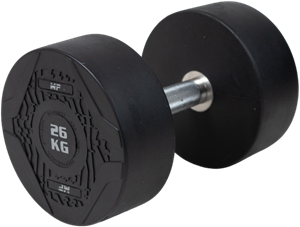 Muscle Power Ronde Dumbbell - Rubber - Per stuk - 26 kg