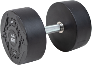 Muscle Power Ronde Dumbbell - Rubber - Per stuk - 34 kg