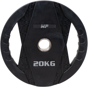 Muscle Power Olympische Halterschijf met Handgrepen - Rubber - 20 kg