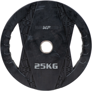 Muscle Power Olympische Halterschijf met Handgrepen - Rubber - 25 kg