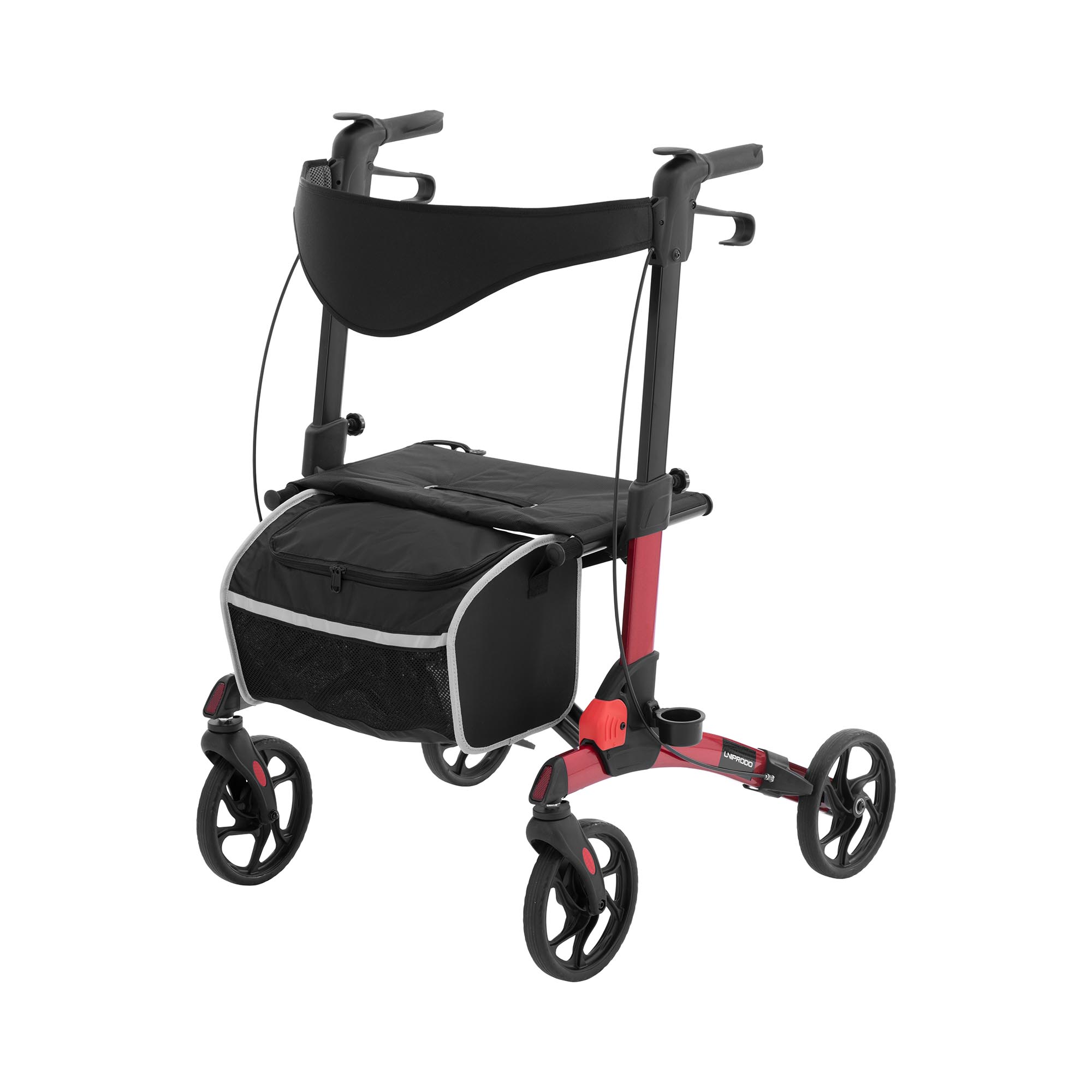 Uniprodo Rollator - Lichtrood - 136 kg - 880 - 980 mm