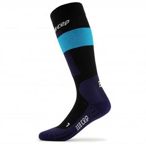 CEP  Women's Merino Skiing Socks Tall - Skisokken, blauw/zwart