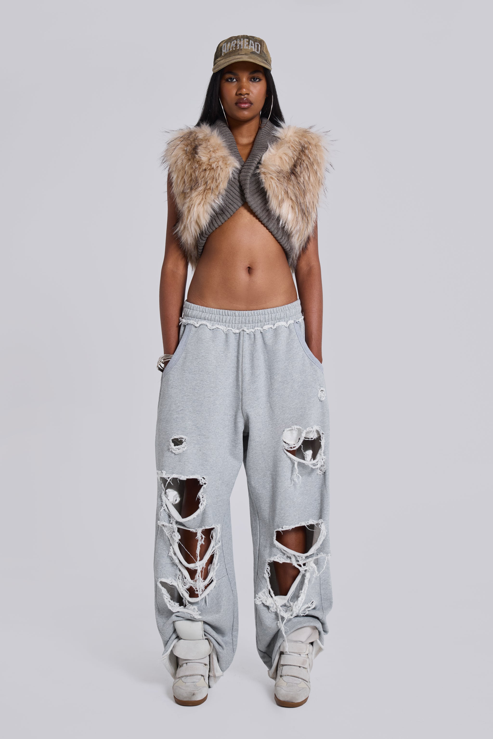 Jaded London Distressed Monster Joggers In Loopback