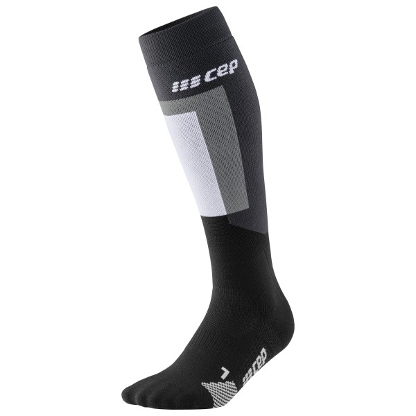 CEP  Women's Thermo Compression Socks Skiing Tall V3 - Skisokken, zwart/grijs