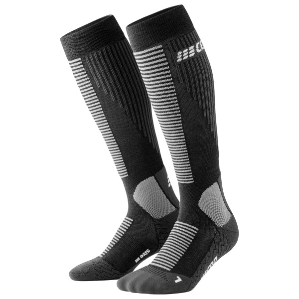 CEP  Women's Touring Compression  Socks Skiing Tall V2 - Skisokken, zwart/grijs