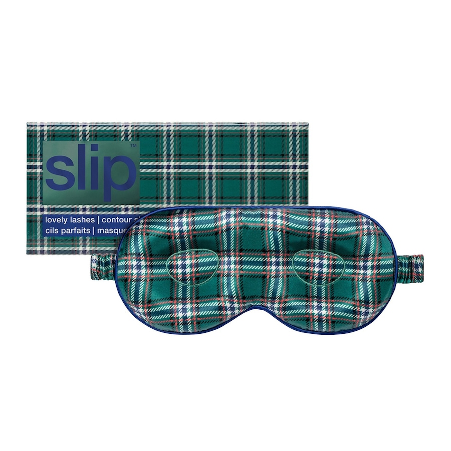 Slip pure zijden contour slaapmasker - groene tartan ruit