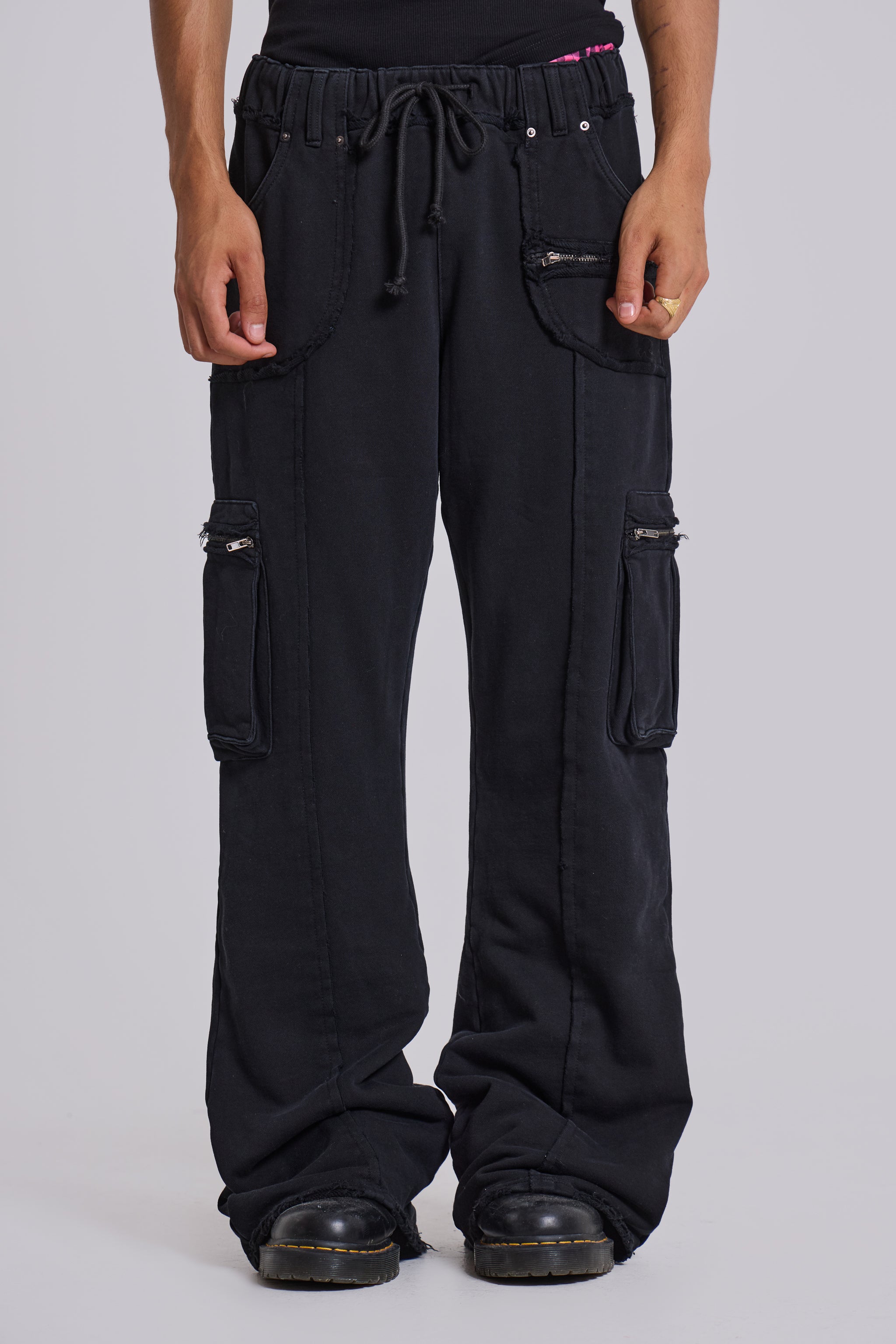 Jaded Man Black Shift Cargo Joggers