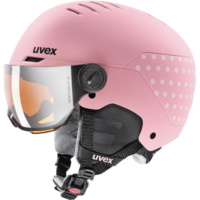 uvex Rocket Jr. Visor Kinderskihelm 54-58 cm, 50 pink confetti matt)