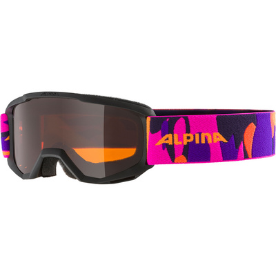 Alpina Scarabeo Junior Skibrille DH 133 black/pink matt, Scheibe: DOUBLEFLEX HICON S2))