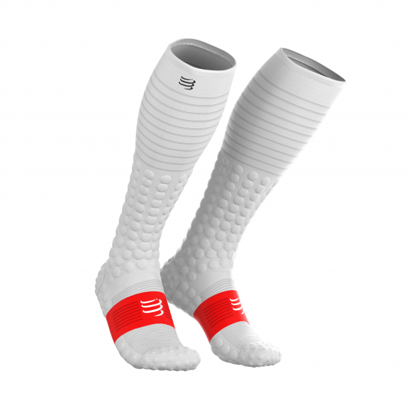 Compressport Full socks race & recovery compressiesokken wit