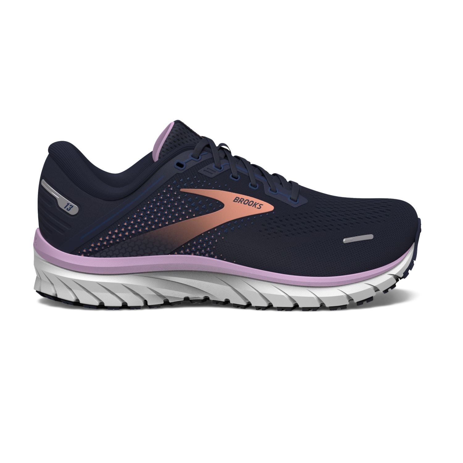 Brooks Defyance 13 hardloopschoenen Narrow peacoat/papaya/orchid dames