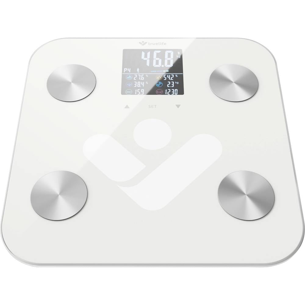 Truelife FitScale W6 BT Personenweegschaal Weegbereik (max.): 180 kg Wit, Grijs Met Bluetooth