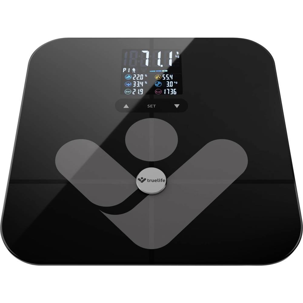 Truelife FitScale W7 BT Personenweegschaal Weegbereik (max.): 180 kg Zwart Met Bluetooth