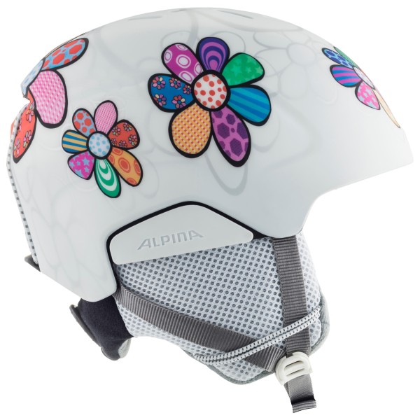 Alpina Pizi Kinder Skihelm 46-51 cm, 10 patchwork/flower gloss)