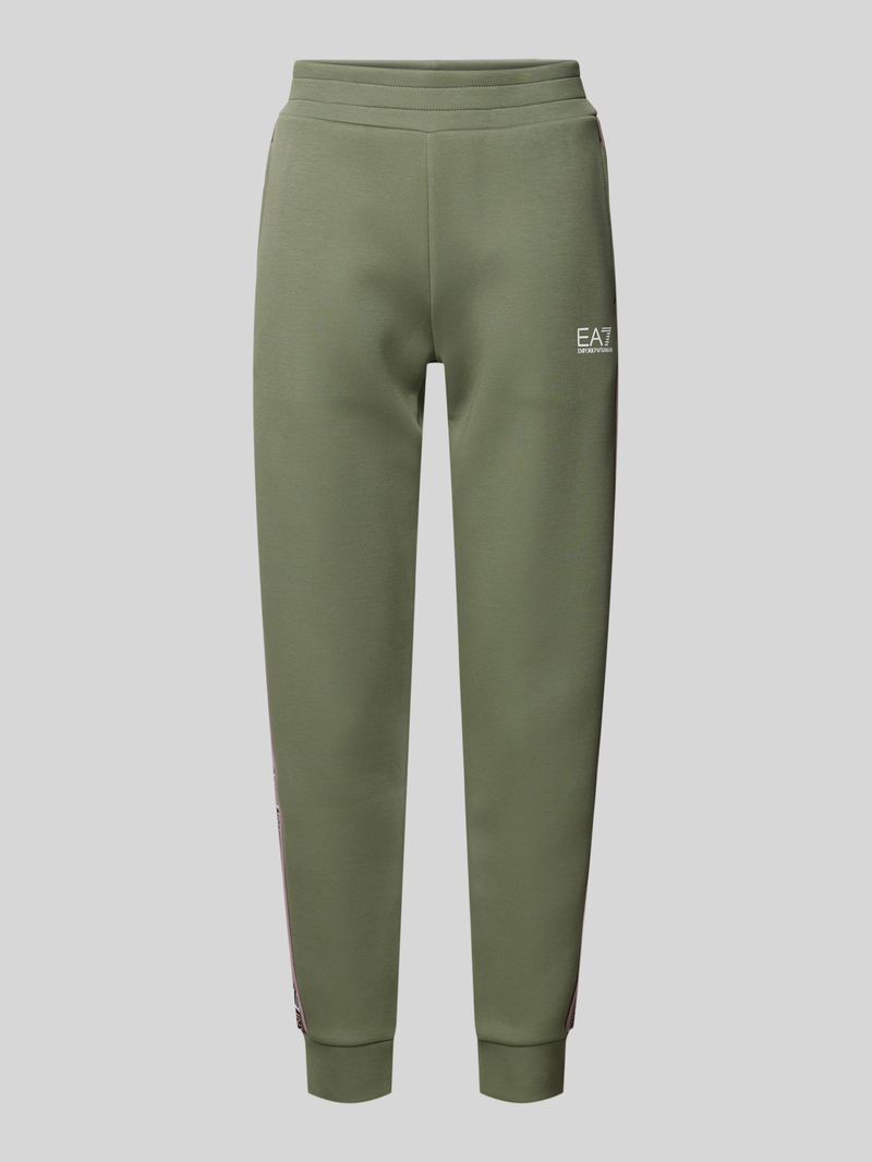 EA7 Emporio Armani Tapered fit sweatpants met labelstrepen