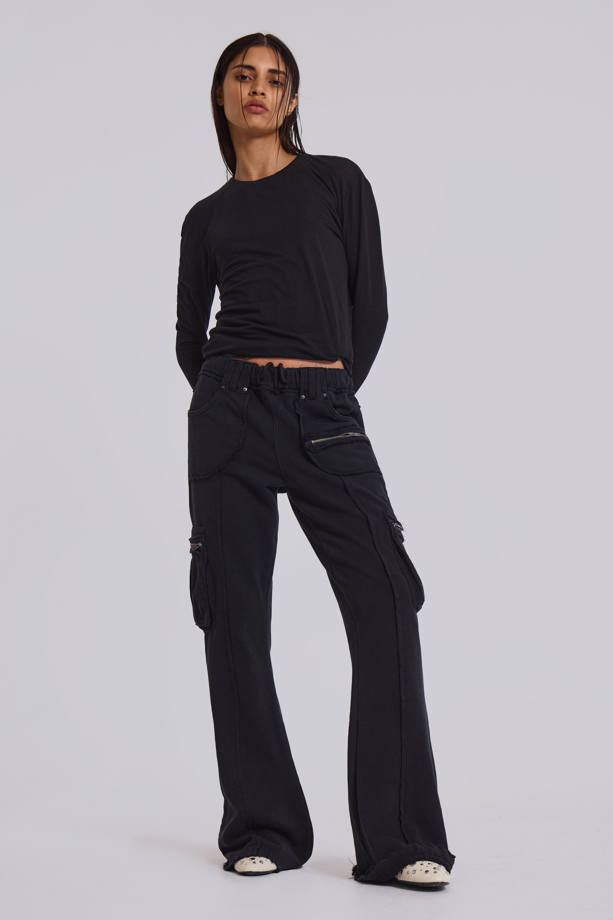 Jaded London Black Shift Cargo Joggers