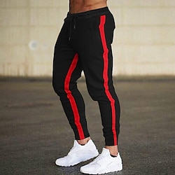 Light in the box Voor heren Joggingbroeken Broek Zak Kleurenblok Comfort Ademend Buiten Dagelijks Uitgaan Modieus Casual Zwart Rood