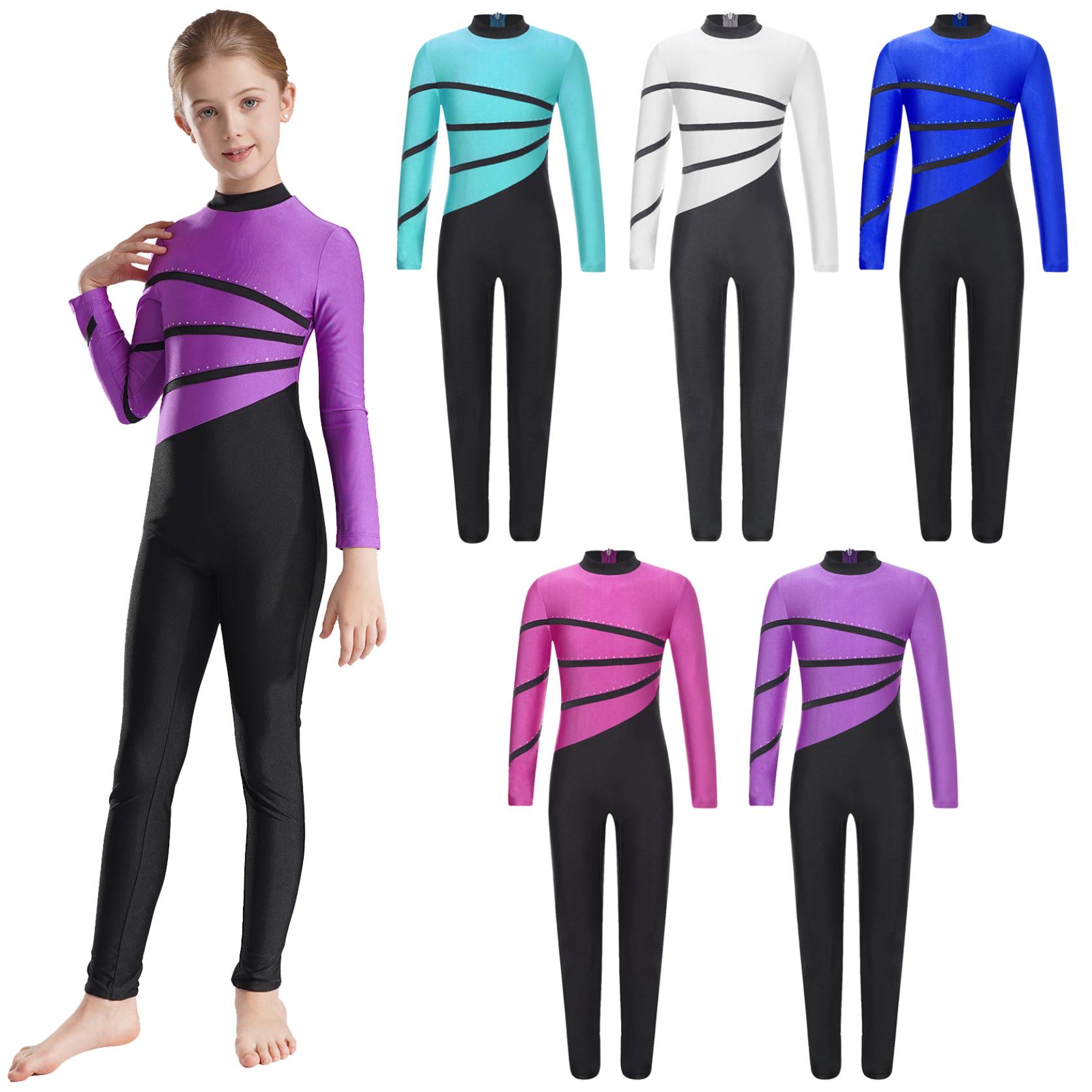 Yunduantong-electronic Kinderen meisjes ritmische gymnastiek turnpakje atletische activewear jumpsuit ballet dancewear kunstschaatskostuums jazzdans bodysuit