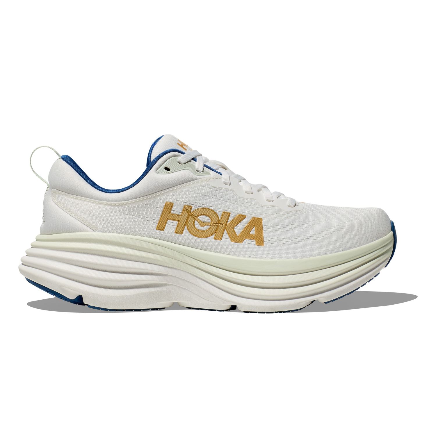 Hoka One One Hoka Bondi 8 hardloopschoenen wit/goud heren