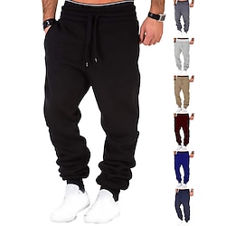 Light in the box Voor heren Fleece broek Joggingbroeken Jogger Zak Trekkoord Elastische taille Effen Ademend Zacht Weekend Streetwear Eenvoudig Casual / sportief Slank Donker Grijs Zwart Micro-elastisch