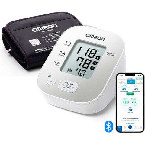 Omron Bovenarm bloeddrukmeter  X2 Smart+ klinisch gevalideerd, met gratis app, universele manchet 22-42 cm