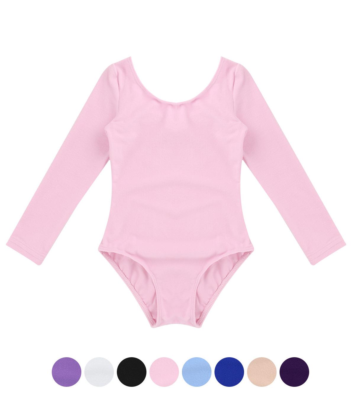 IEFiEL Ballet Kostuums Kids Lange Mouw Dans Bodysuit Gymnastiek Turnpak Turnpak Meisjes Ballet Tutu Dancerwear 2-3 Years lavendel