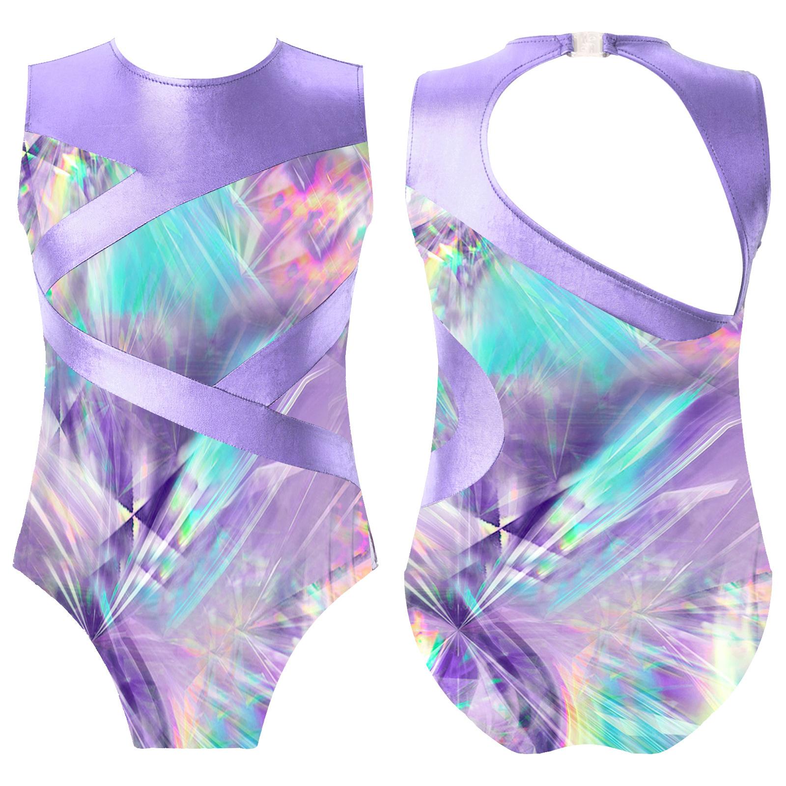 Aislor Meisjes mouwloze gymnastiek ballet dans turnpakje kinderen schaatsen jumpsuit bodysuit biketard danskleding 3-4 Years lichtblauwe kleur