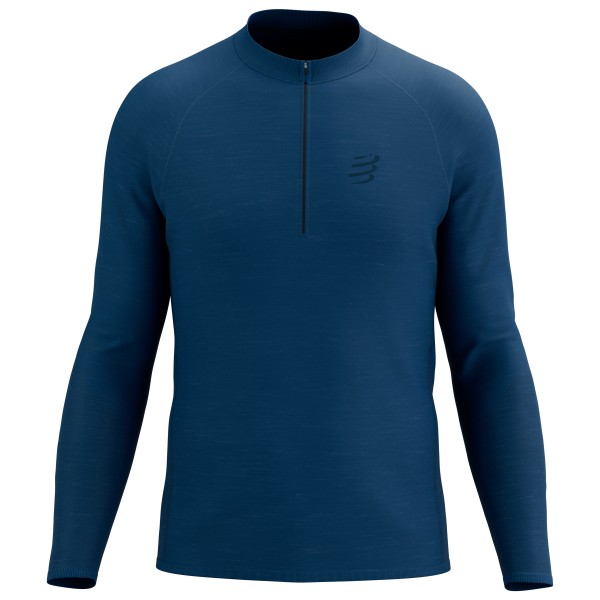 Compressport  Trail Half Zip L/S T-Shirt - Hardloopshirt, blauw