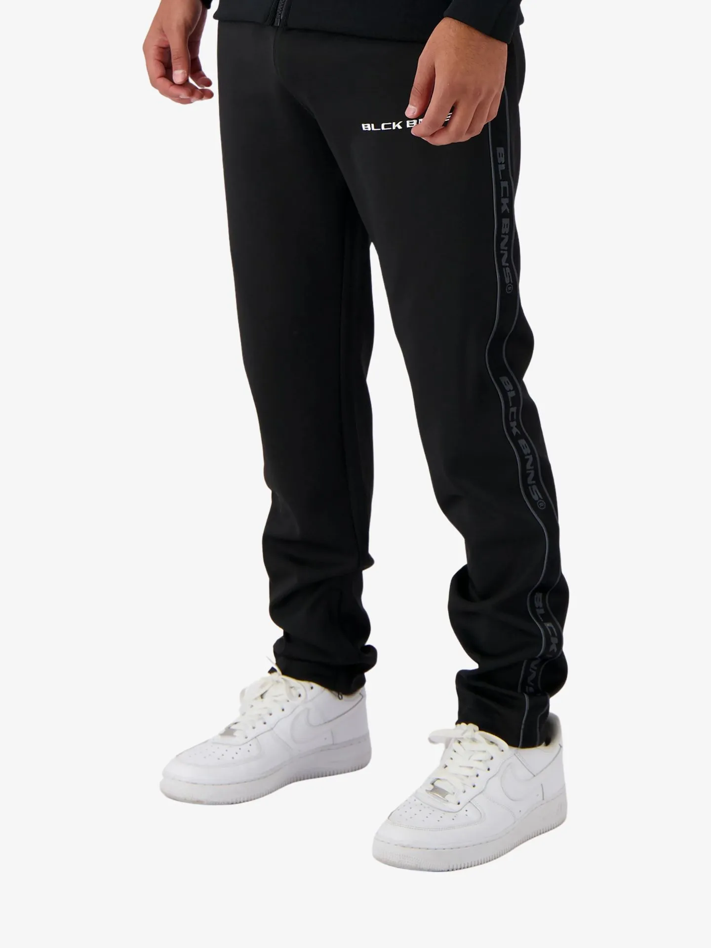 Black Bananas Heren joggingbroek taped initial trackpants zwart