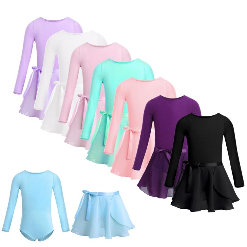 Manyakai 2 stuks meisjes ballet tutu jurk ballerina dans kostuums gymnastiek turnpakje met gestrikte rok set 3-4 Years lichtroze kleur