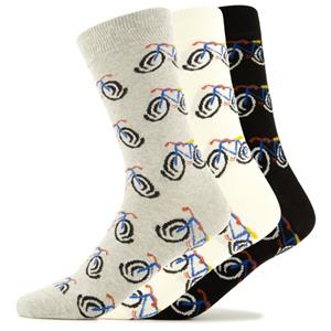 Dedicated  Socks Sigtuna Happy Bike AOP - Multifunctionele sokken, beige